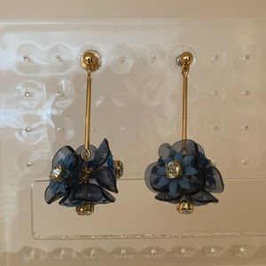 J.Crew blue floral statement earrings